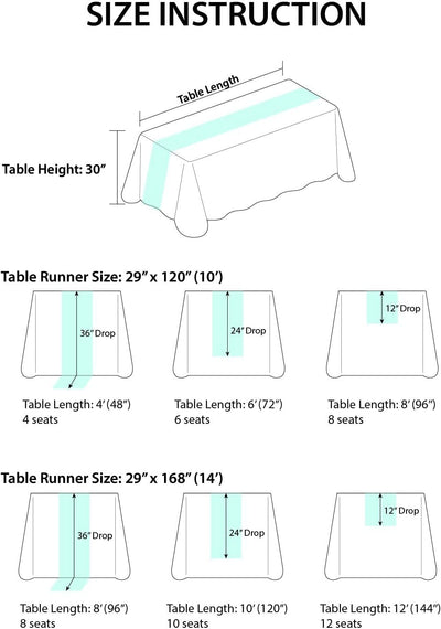 Romantic Sheer Table Runner 29“ w x 10ft/14ft