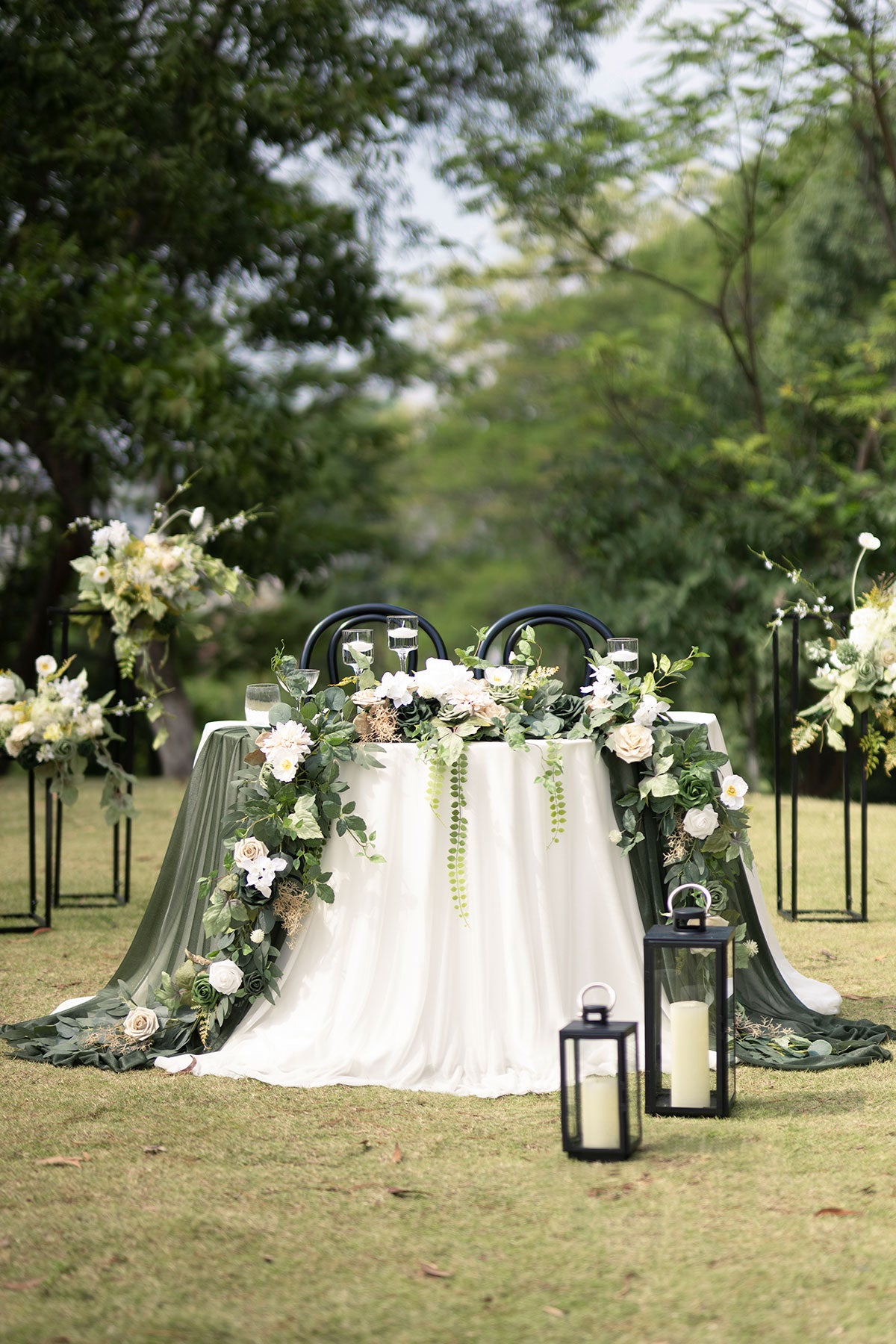 Pre-Arranged Wedding Flower Packages in Emerald & Tawny Beige