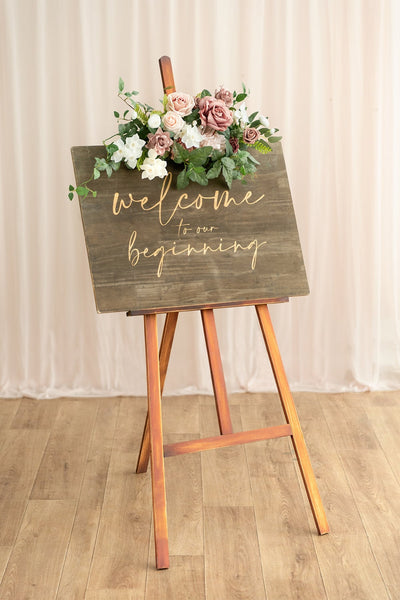 Flower Sign Decor in Dusty Rose & Cream | Clearance