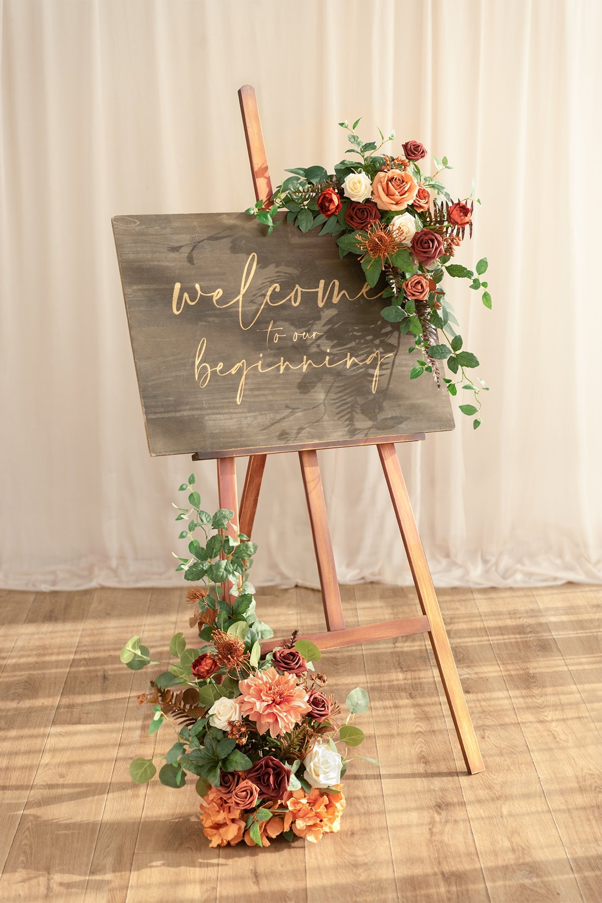 Flower Sign Decor in Sunset Terracotta