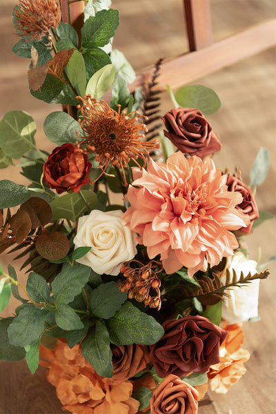 Deluxe Combo Set Flower Sign Decor in Sunset Terracotta | Clearance