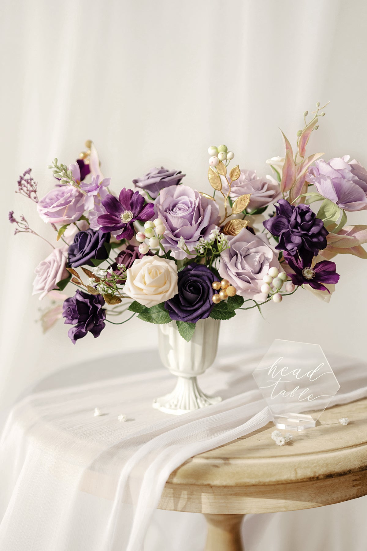 DIY Designer Flower Boxes in Lilac & Gold （Deluxe Box）
