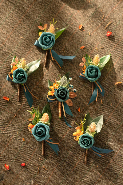 Pre-Arranged Wedding Flower Packages in Dark Teal & Burnt Orange