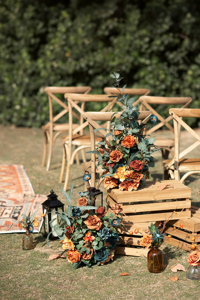 Pre-Arranged Wedding Flower Packages in Dark Teal & Burnt Orange