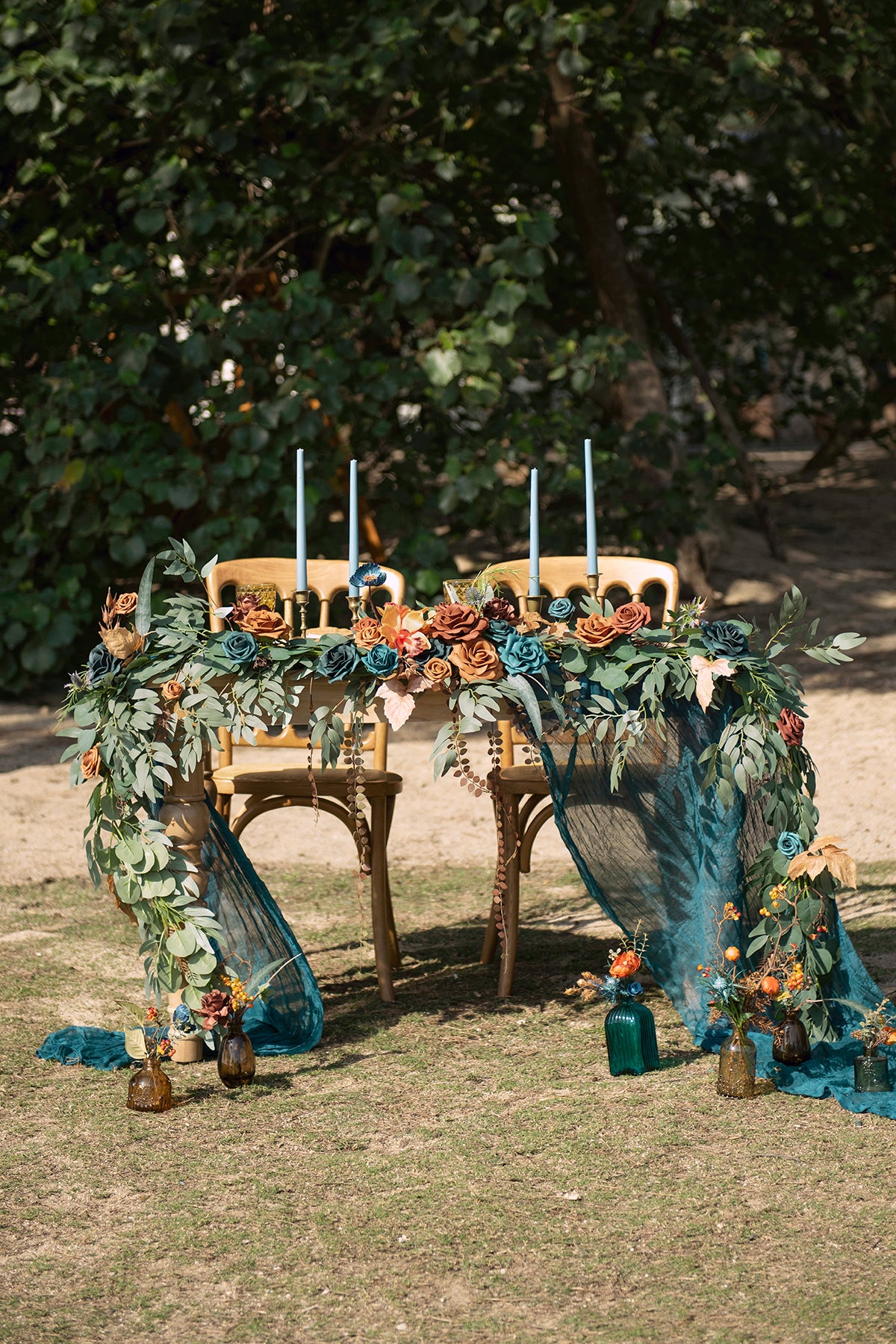 Pre-Arranged Wedding Flower Packages in Dark Teal & Burnt Orange