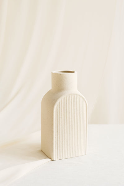Solid Unglazed Ceramic Vase for Table Decoration - 4 Styles
