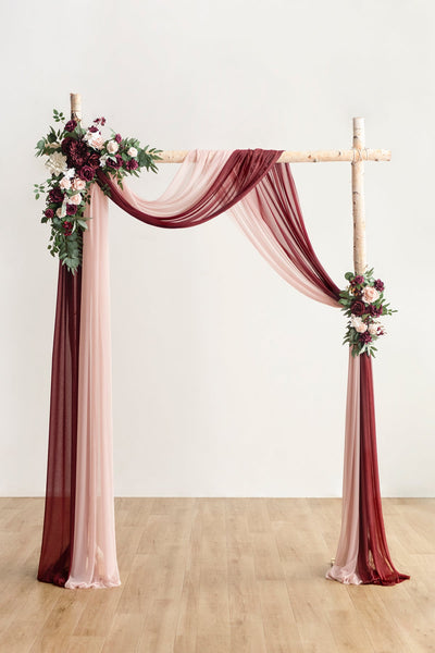Flash Sale | Flower Arch Decor with Drapes in Romantic Marsala