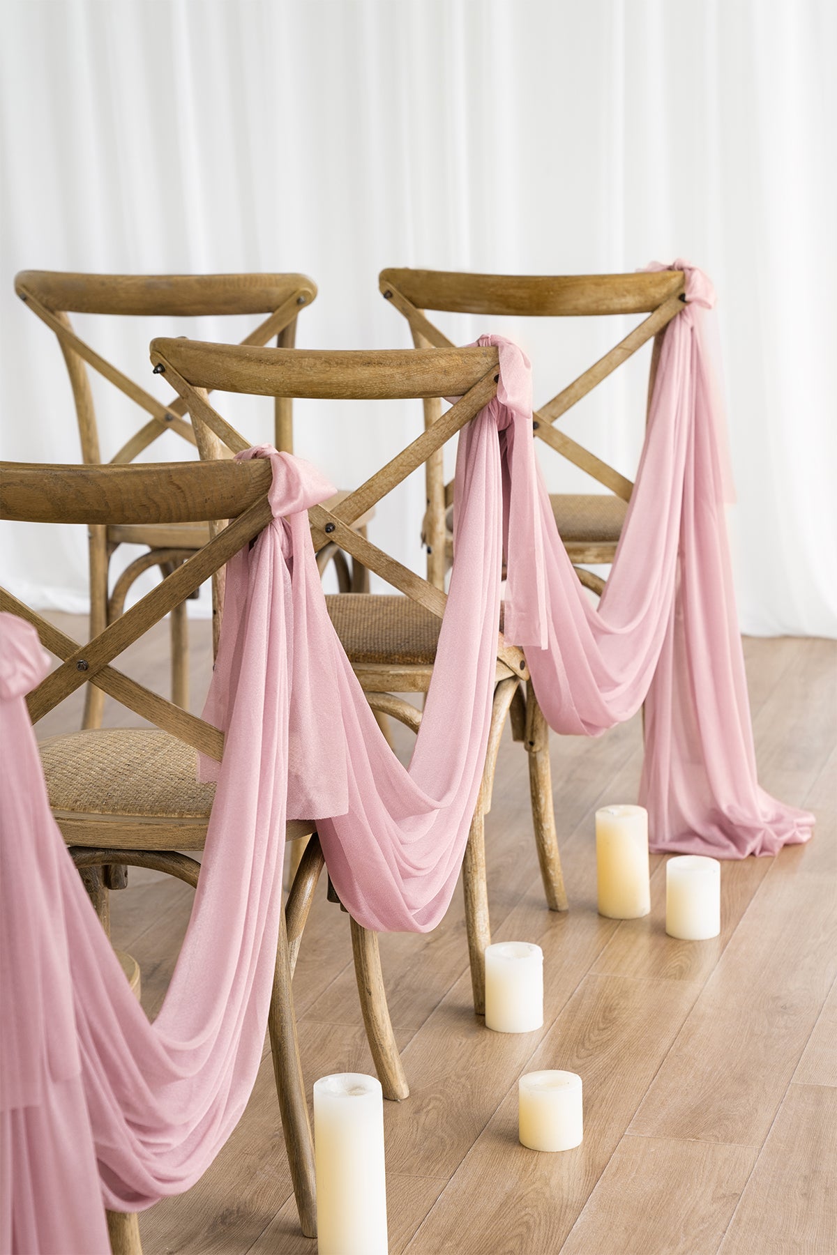 Wedding Linens  Frayed Edge Chiffon Ribbons 1.5w x 18ft (Set of 3) - 15  Colors – Ling's Moment