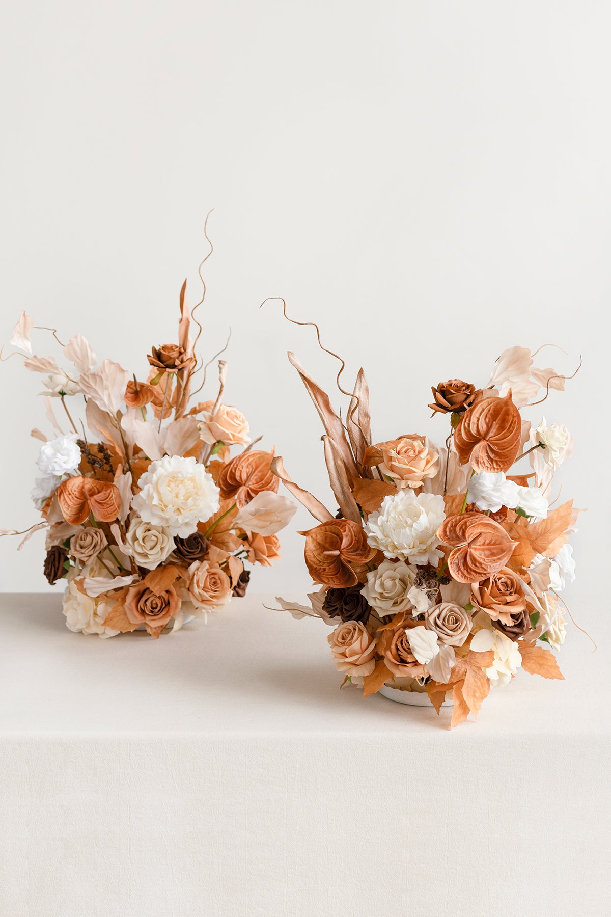 Free-Standing Flower Arrangements in Rust & Sepia | Clearance