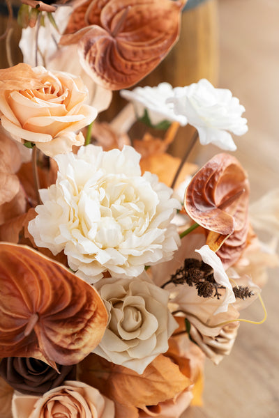 Free-Standing Flower Arrangements in Rust & Sepia | Clearance