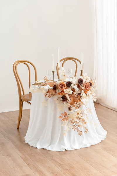 Sweetheart Table Floral Swags in Rust & Sepia