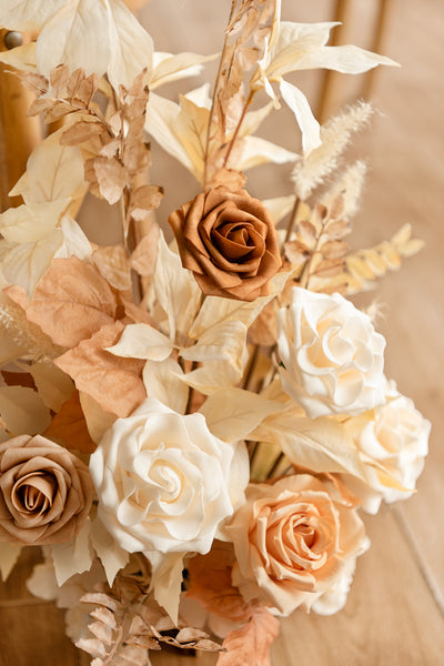 Wedding Aisle Runner Flower Arrangement in Rust & Sepia