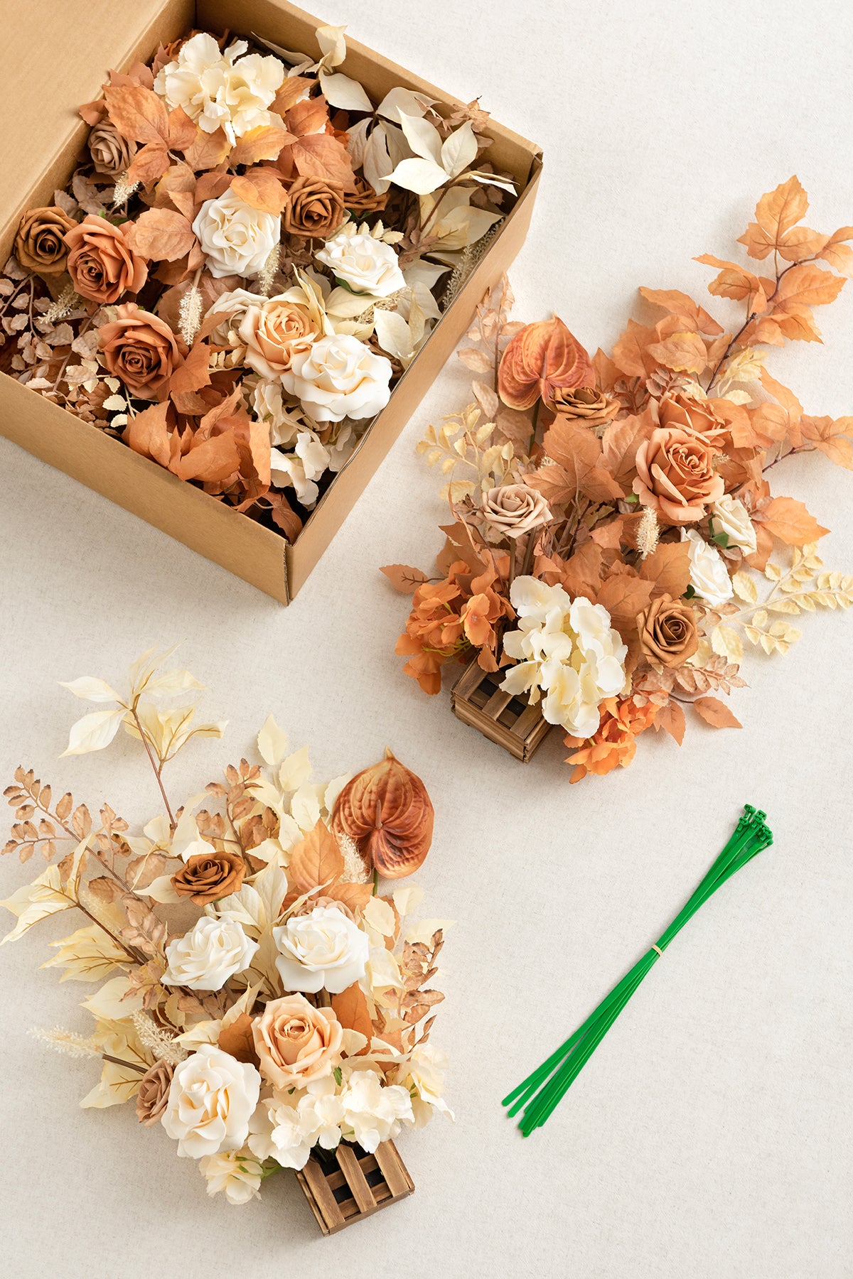 Wedding Aisle Runner Flower Arrangement in Rust & Sepia | Clearance
