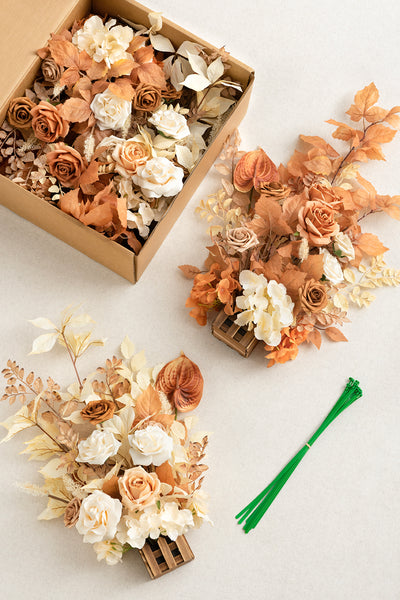 Wedding Aisle Runner Flower Arrangement in Rust & Sepia