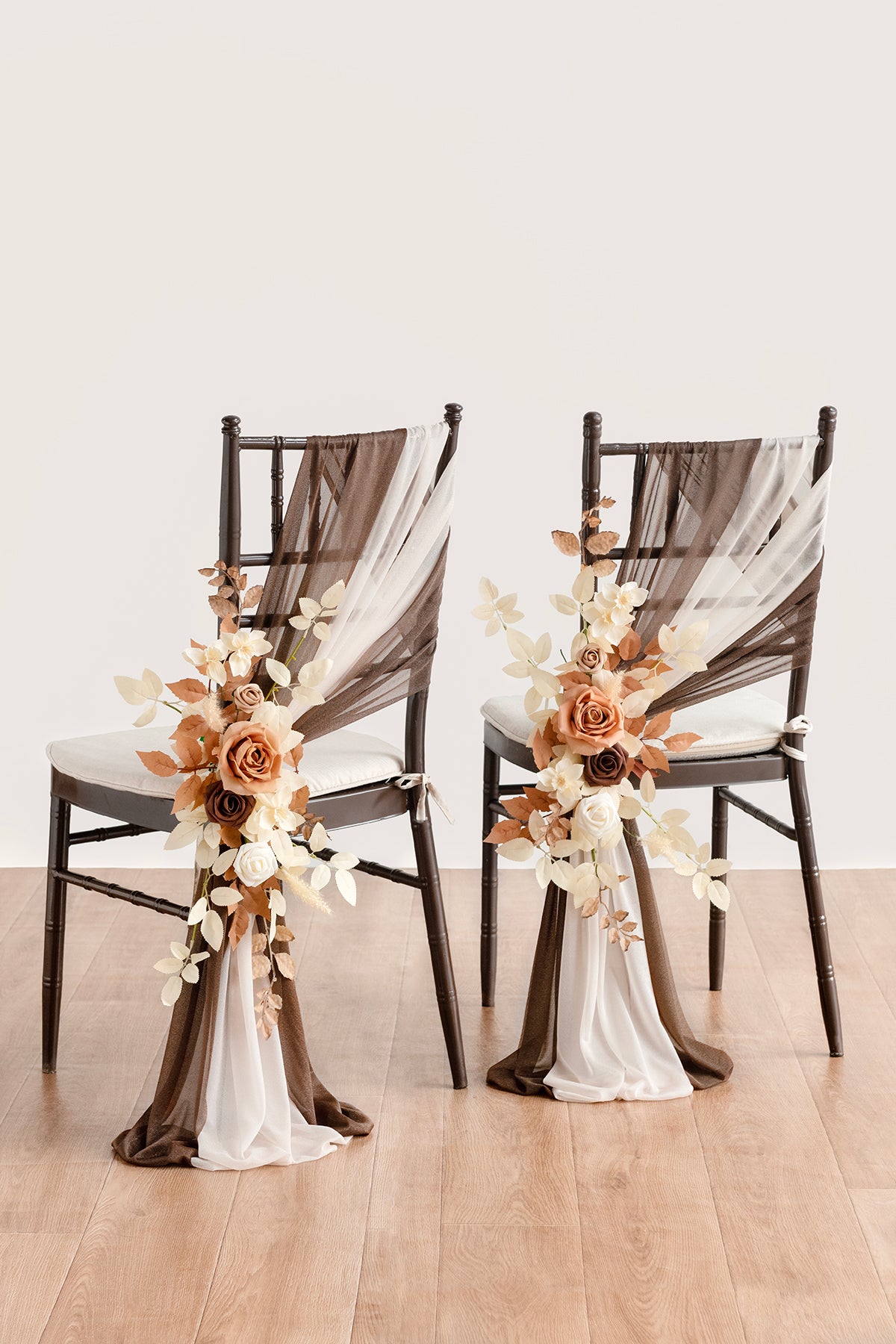 Wedding Aisle Chair Flower Decoration in Rust & Sepia | Clearance