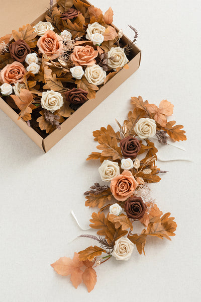 2ft Flower Garlands in Rust & Sepia | Clearance