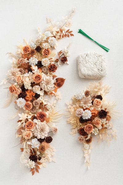 Flower Arch Decor in Rust & Sepia | Clearance