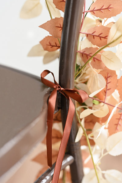 Wedding Aisle Chair Flower Decoration in Rust & Sepia