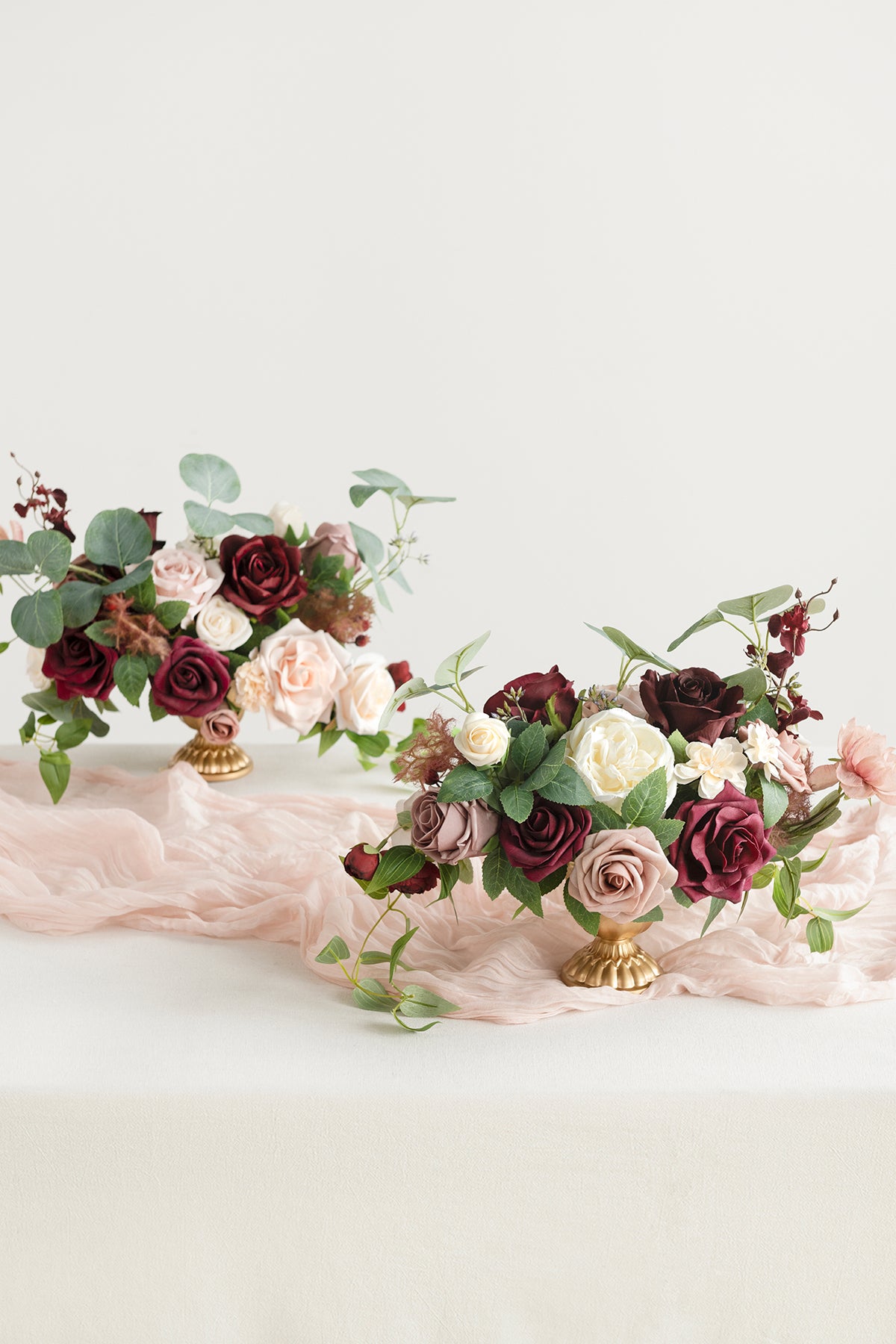 Large Floral Centerpiece Set in Romantic Marsala