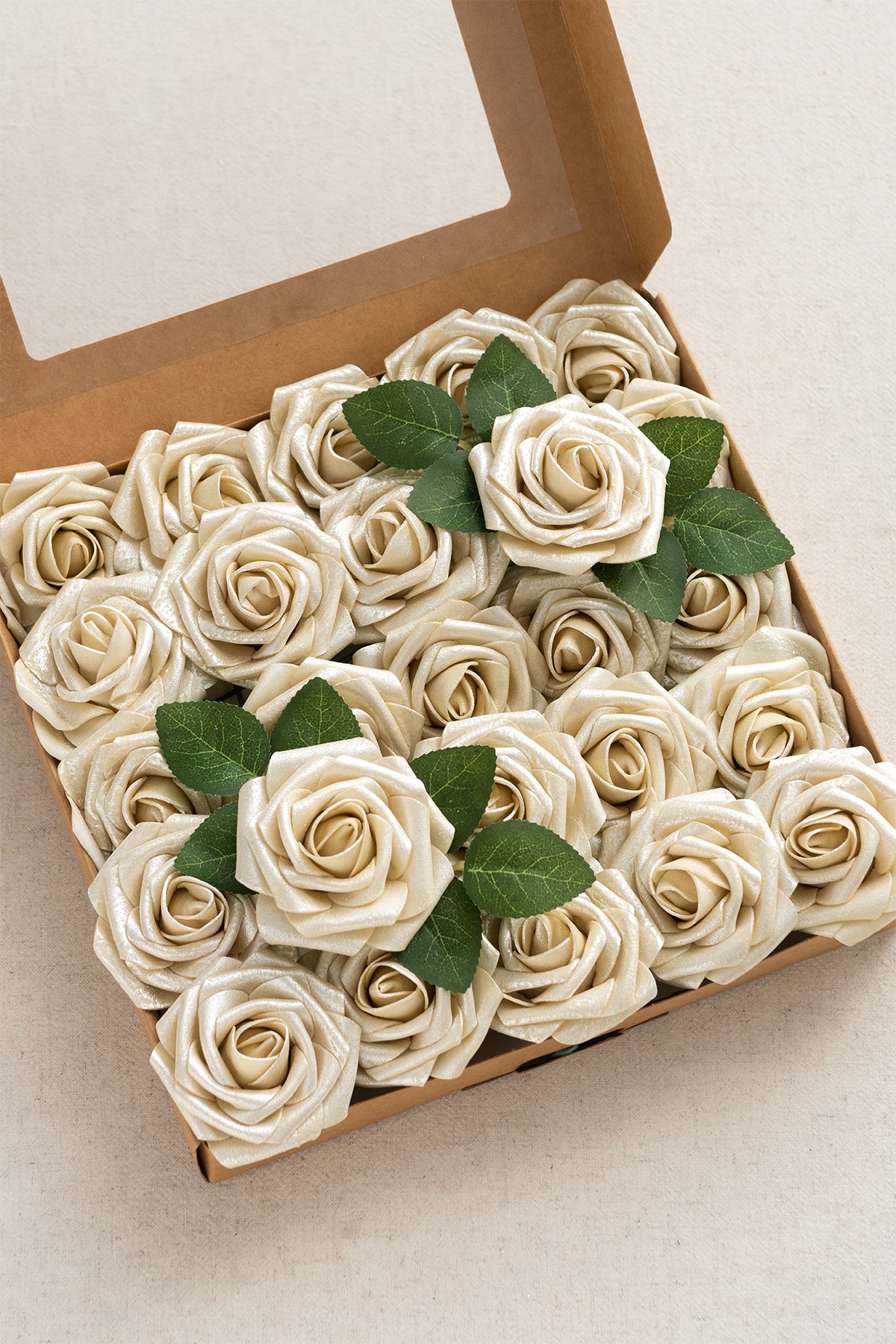 DIY Supporting Flower Boxes in Champagne Gold Rose