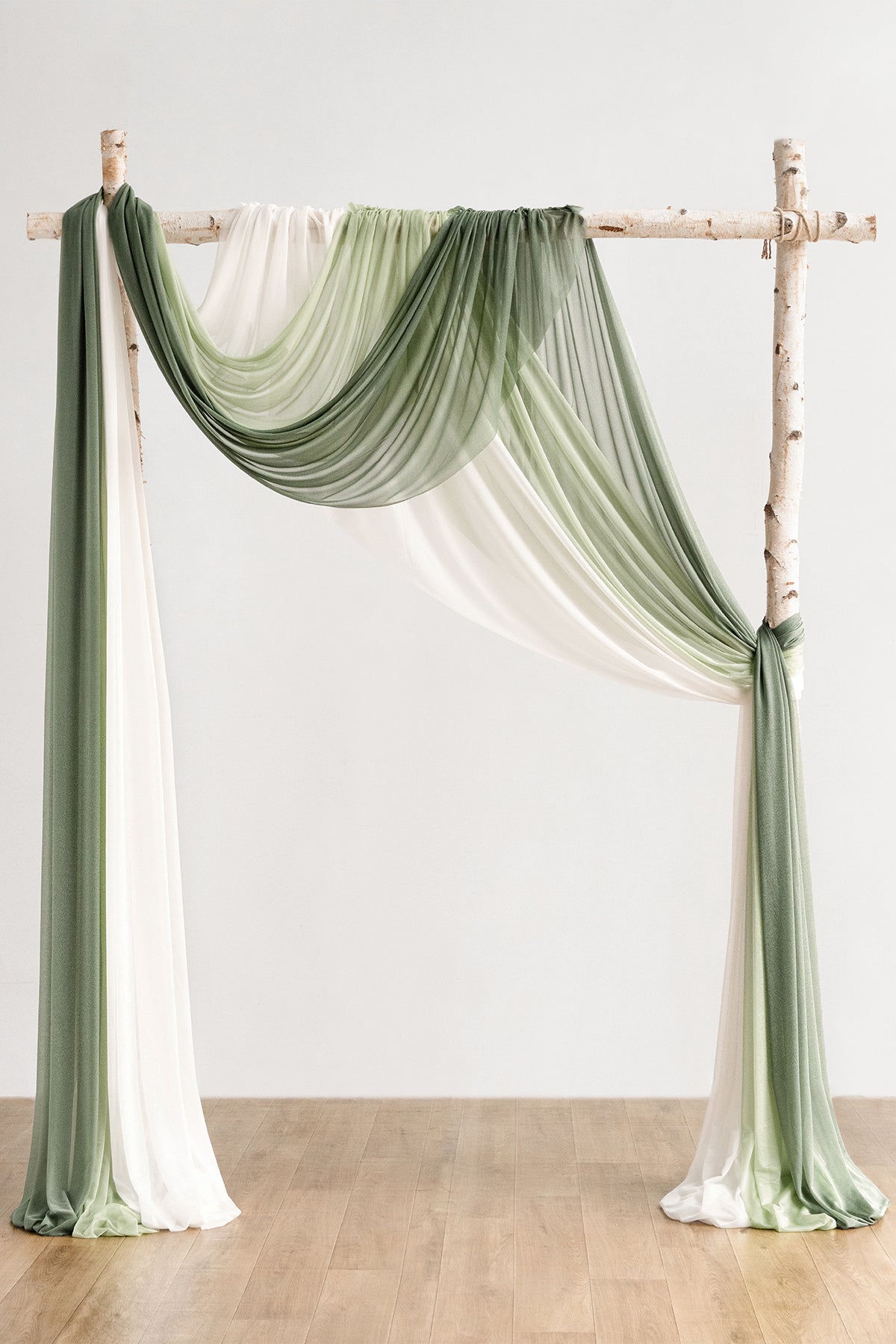 Wedding Arch Drapes in Orange & Olive Green