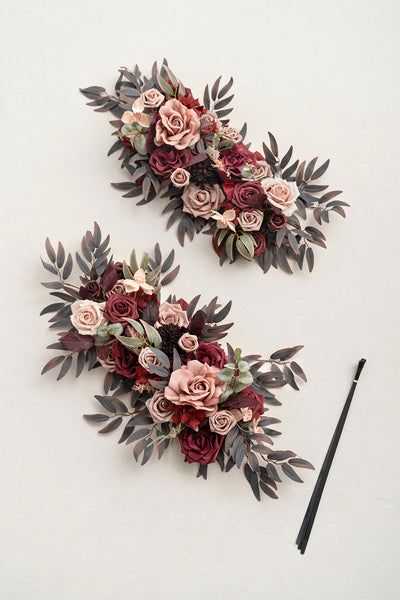 Flower Arrangements for Arch Decor in Burgundy & Dusty Rose | Clearance