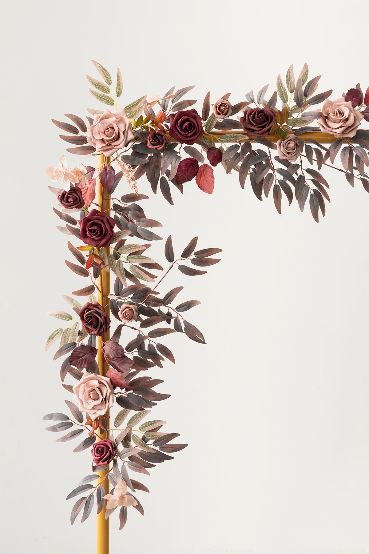 5ft Rose Leaf Flower Garland in Burgundy & Dusty Rose