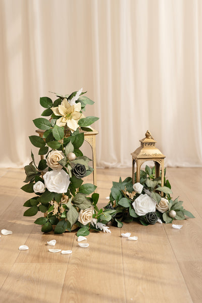 2ft Flower Garlands in Champagne Christmas | Clearance
