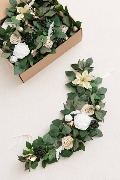 2ft Flower Garlands in Champagne Christmas | Clearance