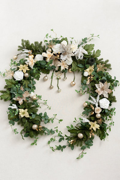 9ft Head Table Flower Garland in Champagne Christmas