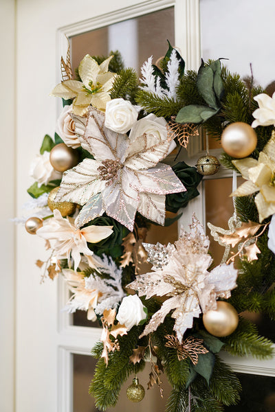 Christmas Wreath in Champagne Christmas | Clearance