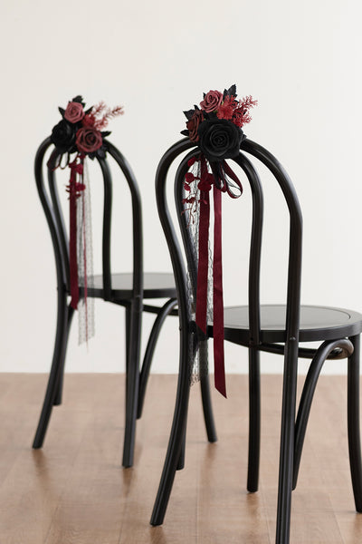 Pre-Arranged Wedding Flower Packages in Moody Burgundy & Black