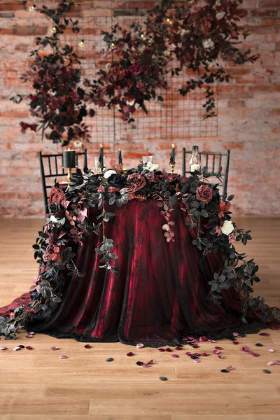 Pre-Arranged Wedding Flower Packages in Moody Burgundy & Black