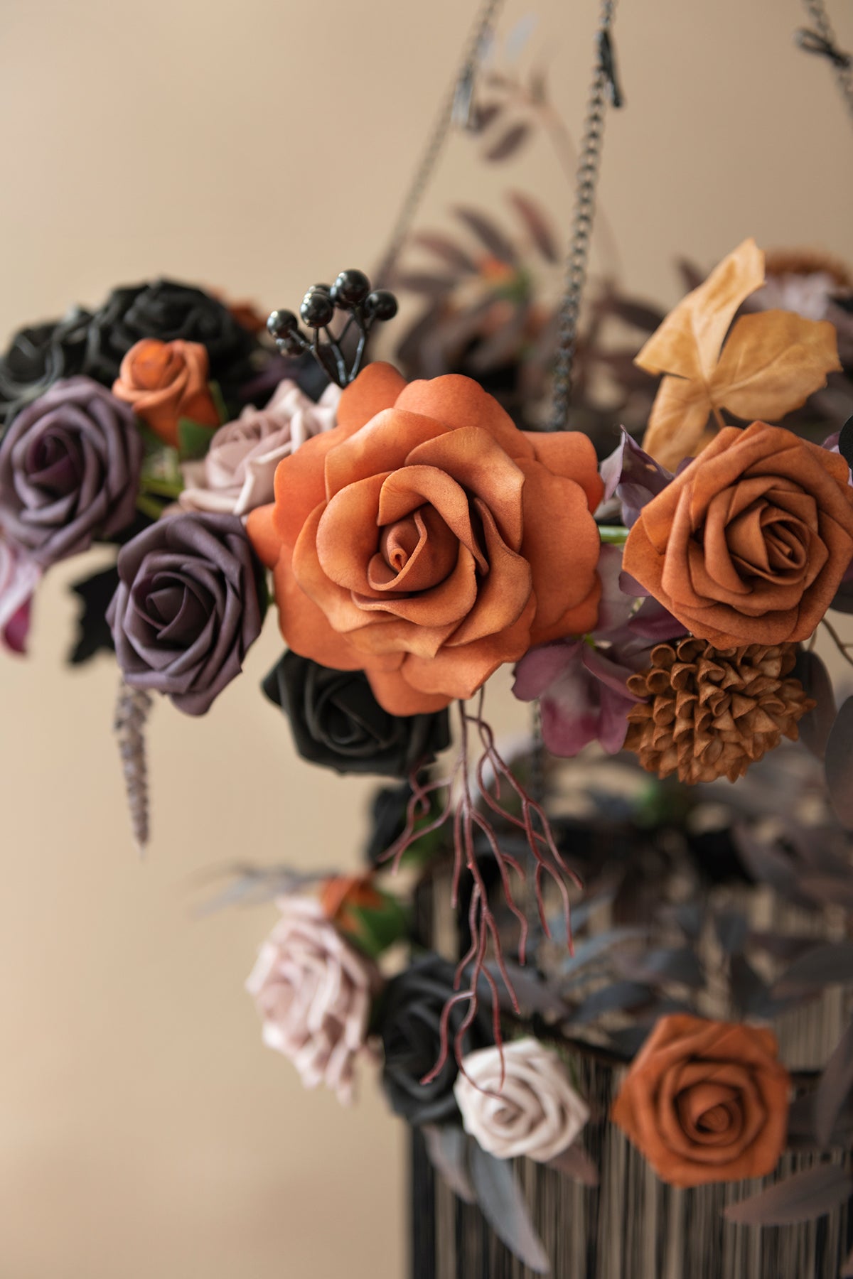 Floral Chandelier Decor Set in Twilight Purple & Harvest Orange