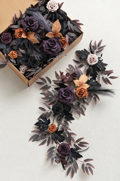 2ft Flower Garlands in Twilight Purple & Harvest Orange