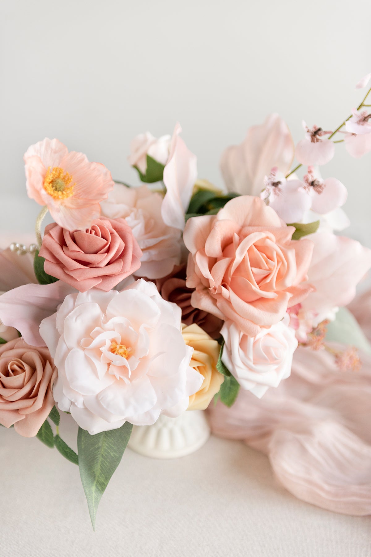Large Floral Centerpiece Set in Blush Coral