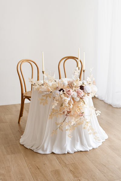 Sweetheart Table Floral Swags in White & Beige