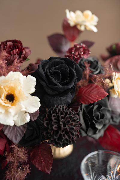 DIY Designer Flower Boxes in Moody Burgundy & Black