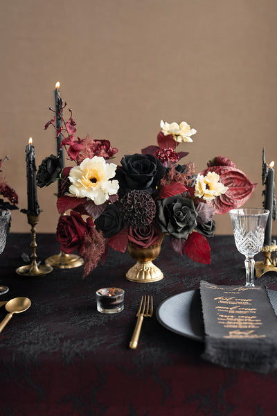 DIY Designer Flower Boxes in Moody Burgundy & Black