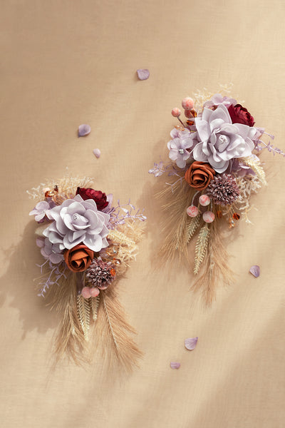 Flash Sale | Shoulder Corsages in Lavender Aster & Burnt Orange