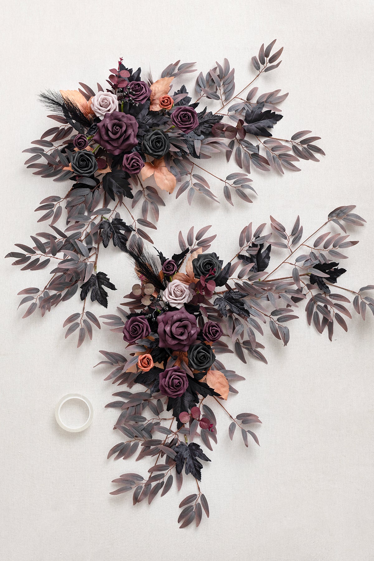 Sweetheart Table Floral Swags in Twilight Purple & Harvest Orange