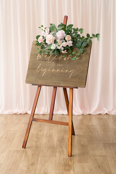 Flower Sign Decor in Blush & Cream