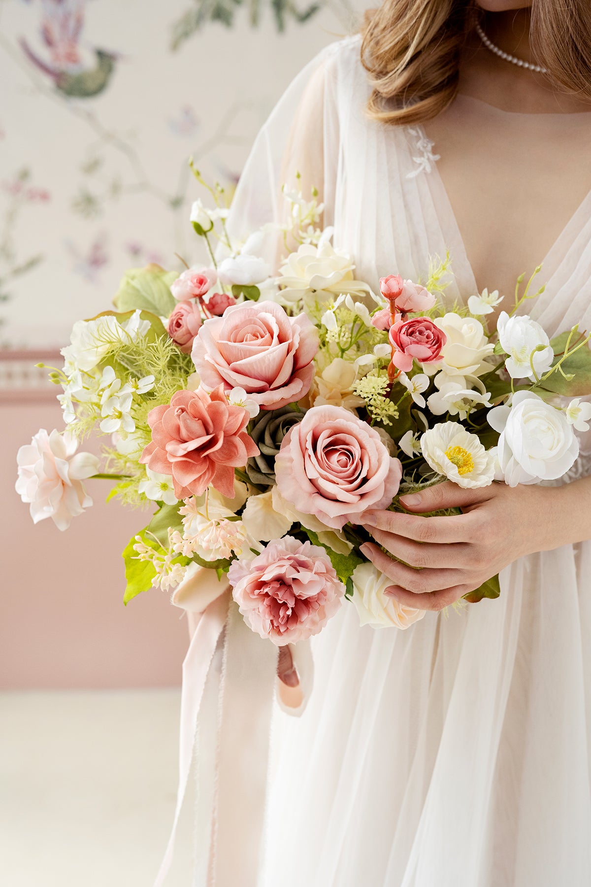 Small Free-Form Bridal Bouquet in Garden Blush
