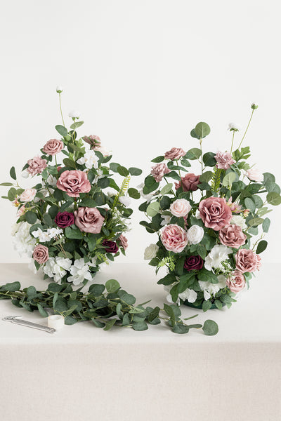 Altar Decor Free-Standing Flowers in Dusty Rose & Cream