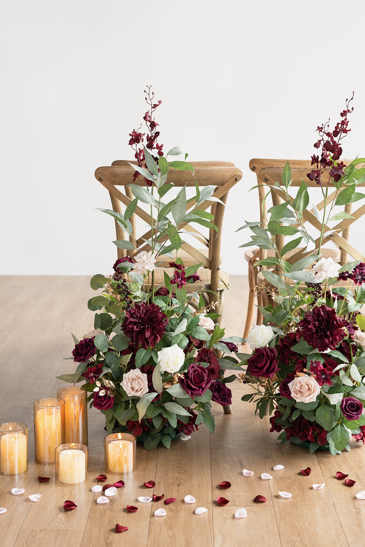 Altar Decor Free-Standing Flowers in Romantic Marsala