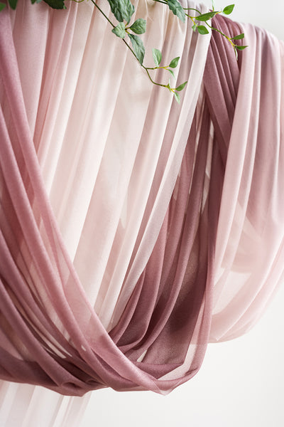 Flower Arch Decor with Drapes in Dusty Rose & Mauve
