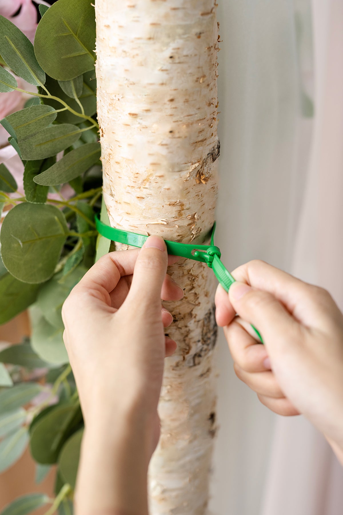 Flower Arch Decor with Drapes in Passionate Pink & Blush