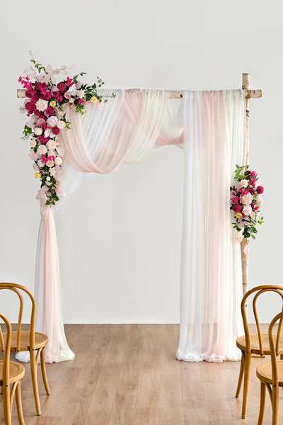 Flower Arch Decor with Drapes in Passionate Pink & Blush | Clearance