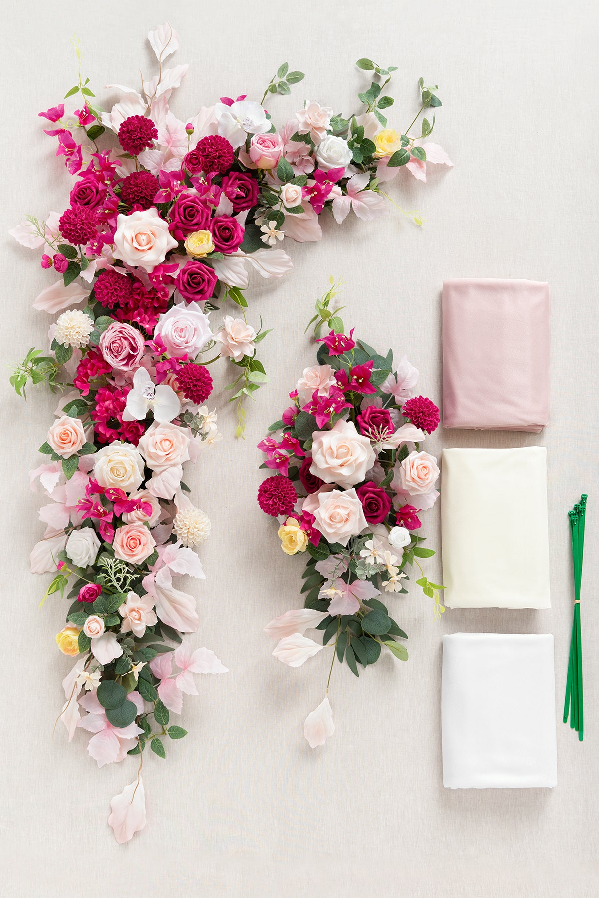 Flower Arch Decor with Drapes in Passionate Pink & Blush | Clearance