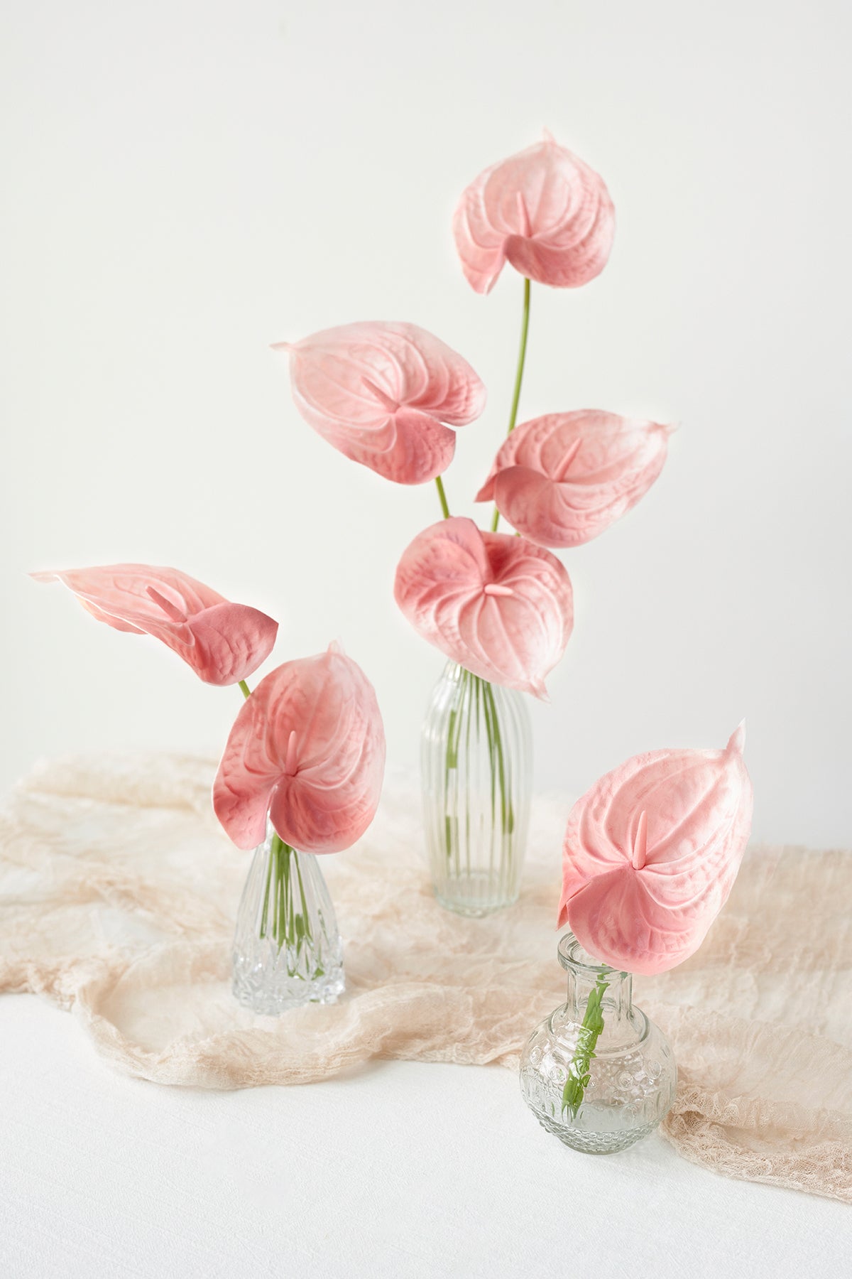 15" Anthurium Flowers with Stem - 4 Colors